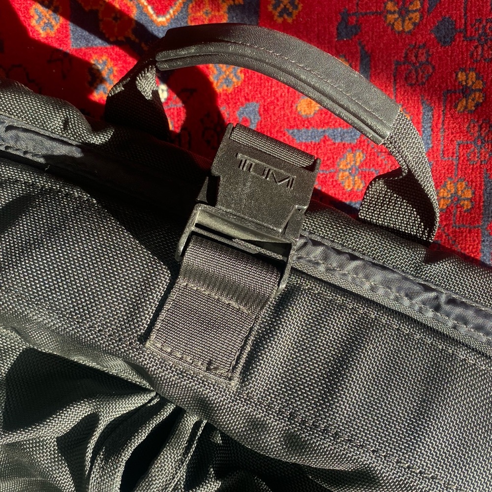 TUMI Black Garment Travel Bag | Classic Ballistic Nylon | Detachable Strap - Picture 14 of 16